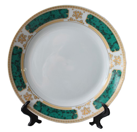 sublimation 8'' plate Green Golden rim 