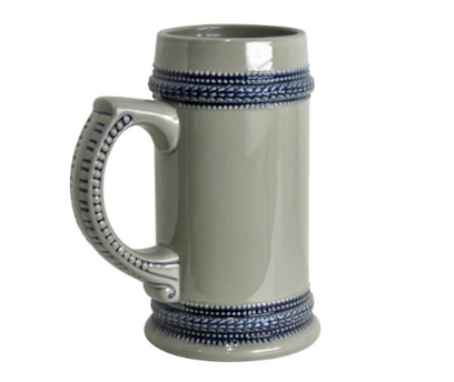 22oz. Blue Rim Beer Mug