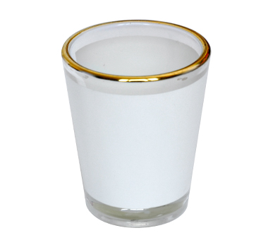 1.5oz Glass Shot with Gold Rim